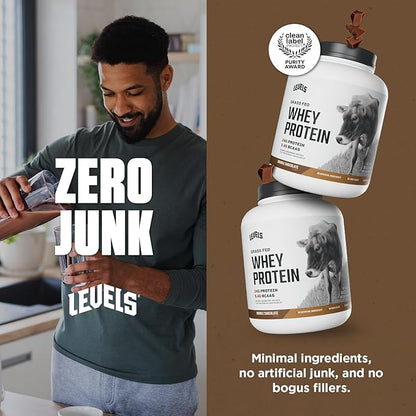 Levels Grass Fed Whey Protein Powder, No Artificials, 24G of Protein, Double Chocolate, 5LB