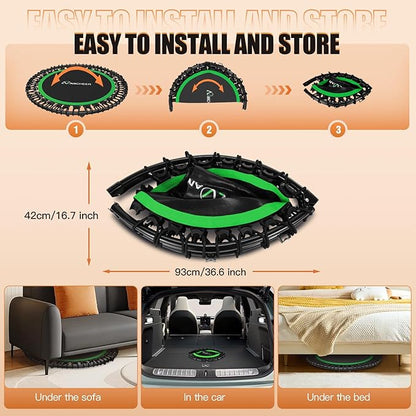 ANCHEER 40" Foldable Mini Trampoline,Max Load 450lbs/550lbs Indoor Trampoline,with 4 Level