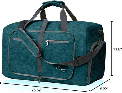 Felipe Varela Duffle Bag with Shoes Compartment and Adjustable Strap,Foldable Travel Duffel Bags