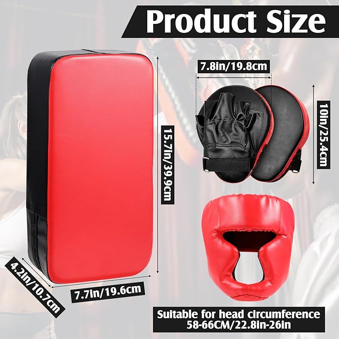 10 In1 Punching Mitts Kick Pad Set Taekwondo Pads Boxing Mitts Focus Pads Boxing Gloves Safety Head