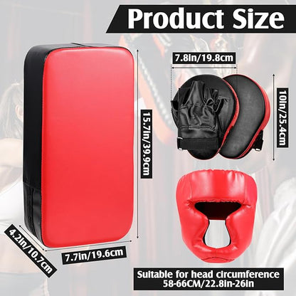 10 In1 Punching Mitts Kick Pad Set Taekwondo Pads Boxing Mitts Focus Pads Boxing Gloves Safety Head