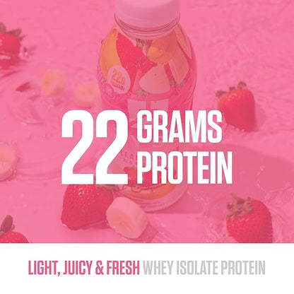 RYSE Clear Protein Shake - Strawberry Banana - 100 Calories, 22g Whey Isolate Protein, Sugar-Free