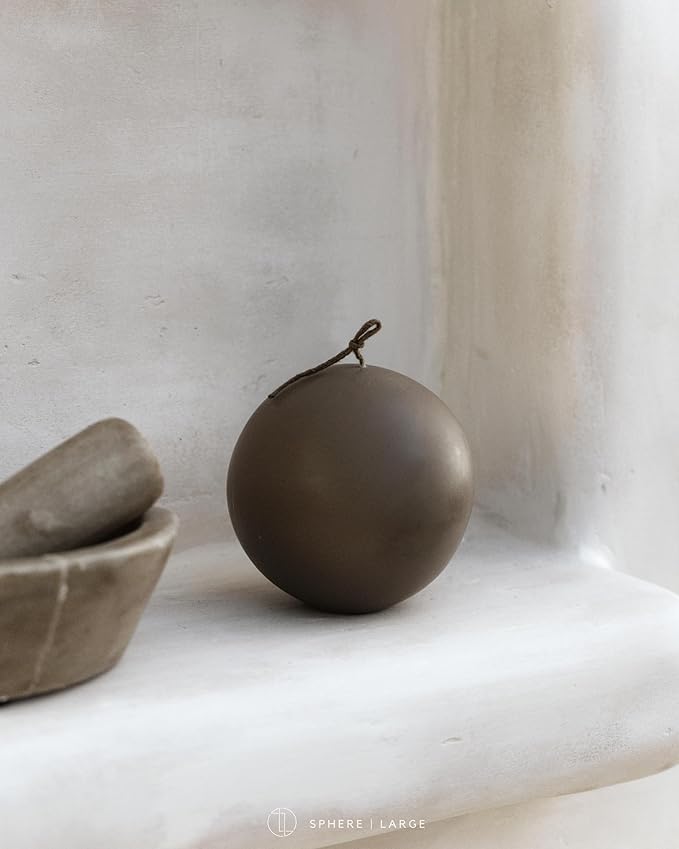 LAWA Sphere Candle - Beautiful Handmade Pillar Scented Soy Wax Elegant Aesthetic Candle