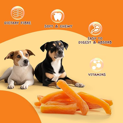 Jungle Calling Sweet Potato Dog Treats,Low Fat Natural Soft Chews for Weight Management, Single