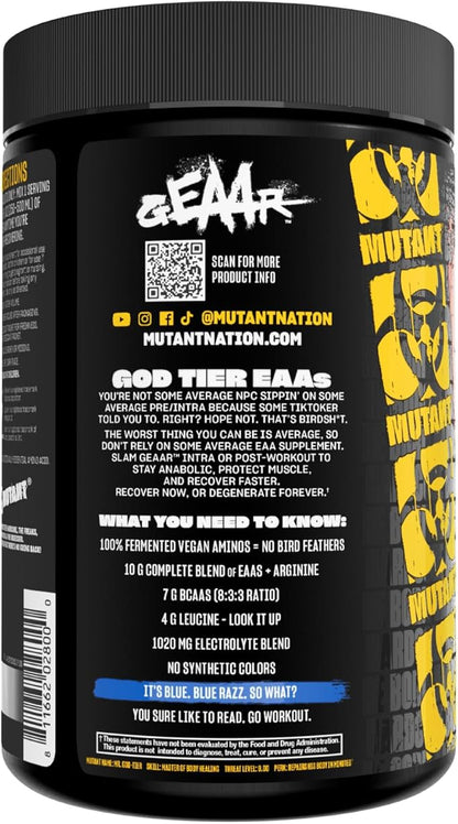 Mutant GEAAR - 9.4g of EAA Powder + Arginine, 7g BCAAs, 4g Leucine, Electrolytes, Coconut Water, 30