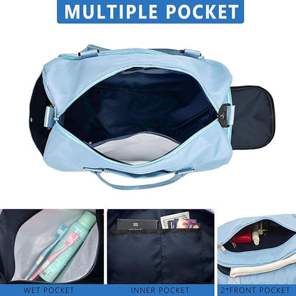 woogwin Gym Bag for Men & Women with Shoes & Wet Compartment Waterproof Duffle Bag for Travel