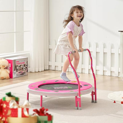 SPORTSOUL Mini Trampoline for Kids 3-6 with Super Safe Foam Handle Bar, 3ft Toddler Trampoline