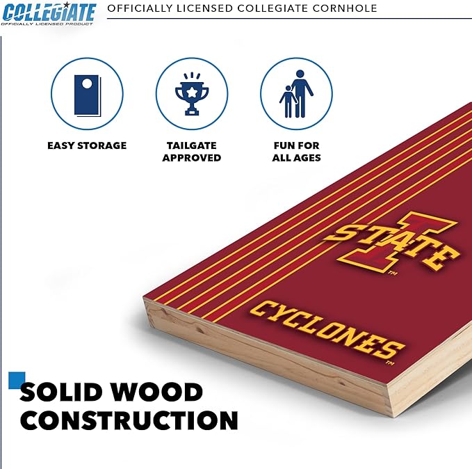 2' x 3' Solid Wood Cornhole Set with Direct Print HD Team Graphics – Great Gift for Any NCAA Fan!