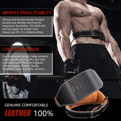 Jaffick Leather Weight Lifting Belt for Men Women Bodybuilding, Squatting