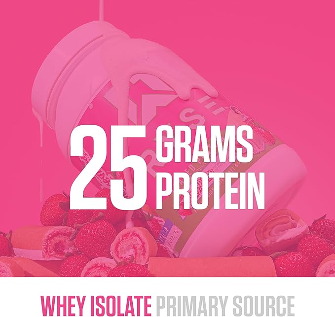RYSE Loaded Protein Powder - Little Debbie Strawberry Shortcake Rolls - 25g Whey Protein Isolate &