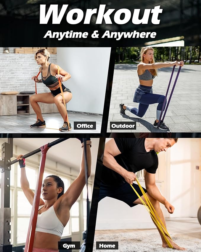 Zacro Resistance Bands, 6 Resistance Levels Pull Up Assistance Bands, Exercise Bands for Men&Women