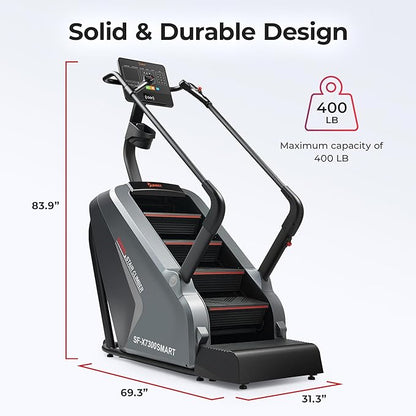 Sunny Health & Fitness Premium High-Intensity Smart Stepper Stair Climber, Commercial Grade, Cardio