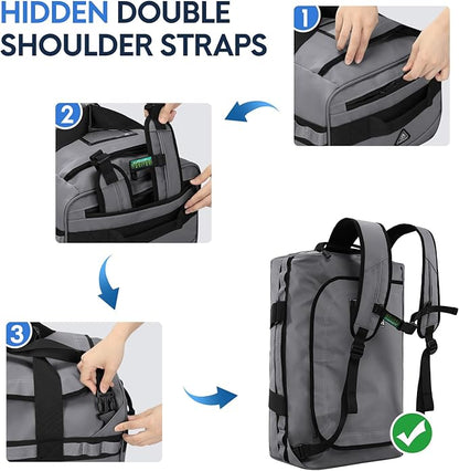 Haimont Gym Duffel Backpack Bag for Men Large Sports Duffle Bags with Backpack Straps for Hiking