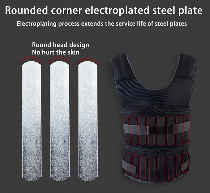 Weight Vest Plates, Adjustable Steel Weighted Plates For Vest, Round Head Strength Training Plates