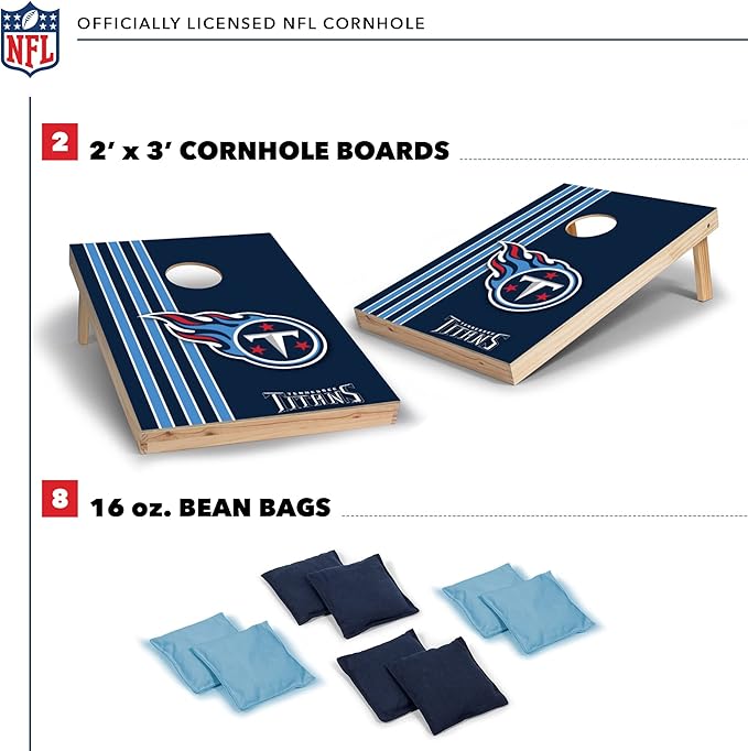 NFL 2' x 3' Solid Wood Cornhole Set with Direct Print HD Team Graphics – Great Gift for Any