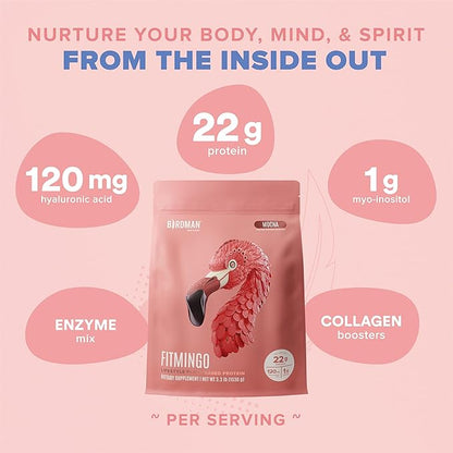 Fitmingo Vegan Protein Powder with Inositol, Collagen Boosters, Hyaluronic Acid and Vitamins | Low