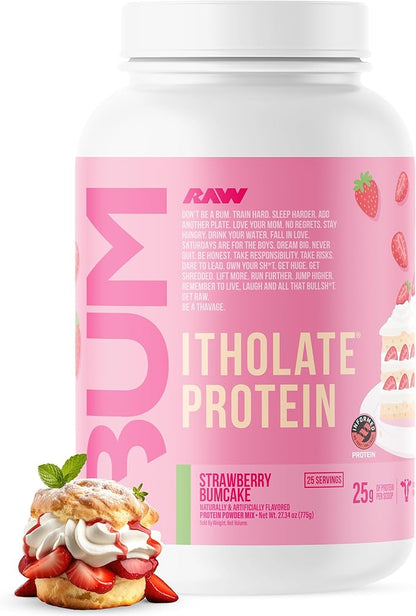 RAW Whey Isolate Protein Powder, Strawberry BumCake (CBUM Itholate Protein) - 100% Grass-Fed Sports
