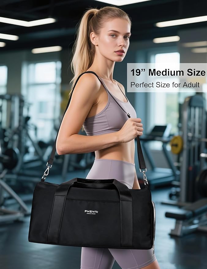 Gym Bag for Women with Shoe Compartment & Wet Pocket - Duffle Bag for Travel Sports Fitness Workout