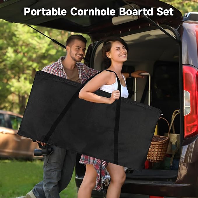 Cornhole Board Set with Carrying Bags & 8 Bean Bags Corn Hole Boards Bean Toss Game for Adults