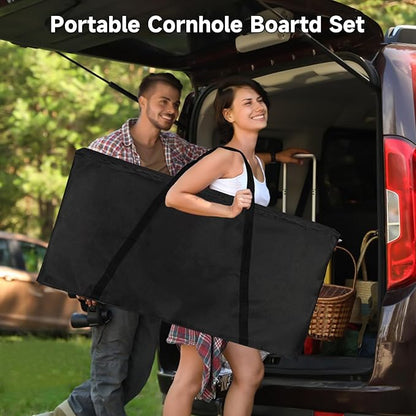 Cornhole Board Set with Carrying Bags & 8 Bean Bags Corn Hole Boards Bean Toss Game for Adults