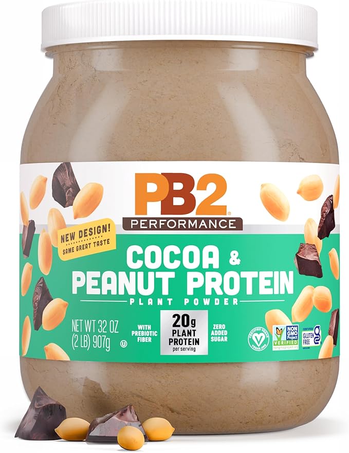 PB2 Performance Peanut Plant Based Vegan Protein Powder | 20g Complete Protein, No Added Sugar