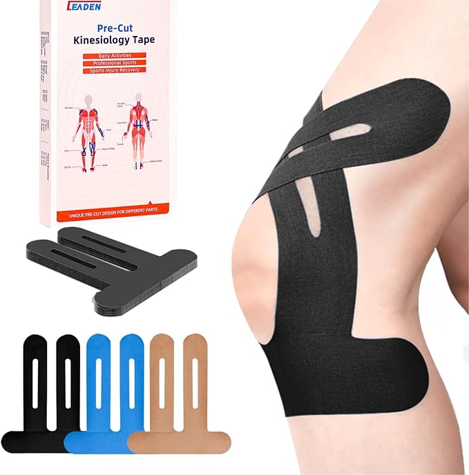 IEADEN Precut Kinesiology Tape for Knees, 20 Pcs - Knee Support & Stability, Knee Pain Relief
