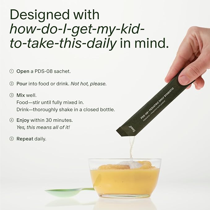 Seed PDS-08 Pediatric Daily Synbiotic - Fiber-Based Prebiotic & Probiotic for Kids - Digestive