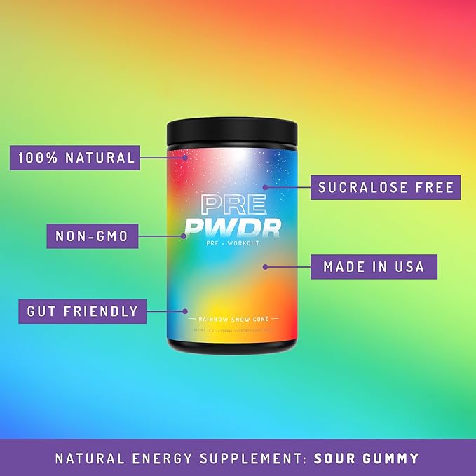 PWDRS Pre-Workout Powder, All Natural Pre Workout for Energy, Pump, Endurance & Strength, with