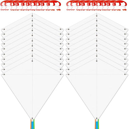 DIY Kites for Kids Kite Making Kit Bulk, Decorating Coloring Kite Party Pack,White Diamond Kite Kits