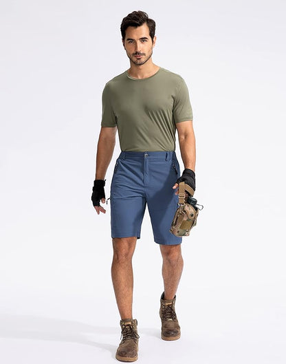 Pudolla Men's Hiking Cargo Shorts 9" Lightweight Outdoor Work Shorts for Men Travel Golf Camping