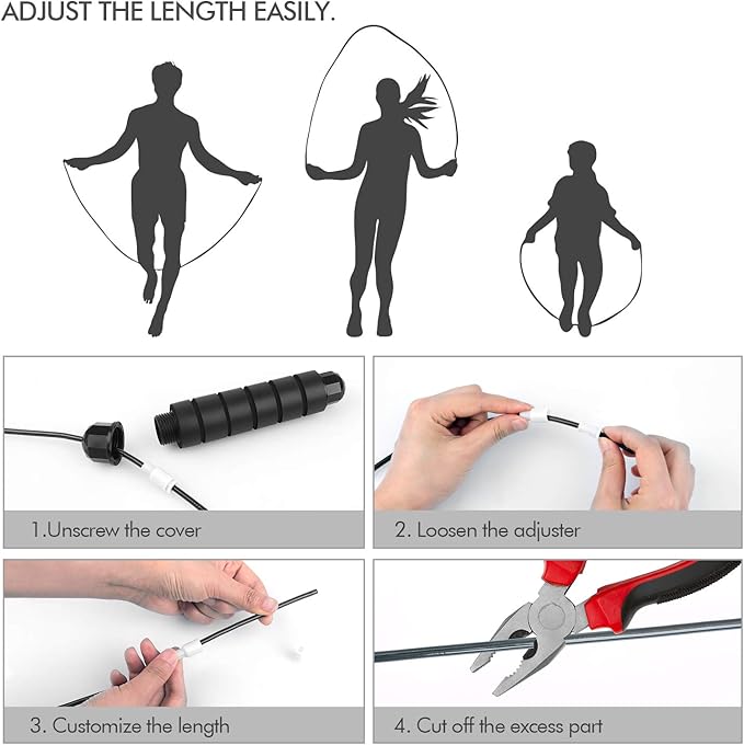 Jump Rope, Tangle-Free Rapid Speed Jumping Rope Cable with Ball Bearings for Women, Men, and Kids