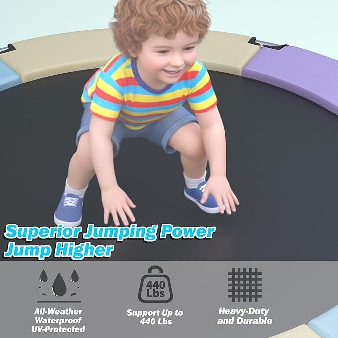 Trampoline for Kids 55inch Toddler Mini Small Trampoline Outdoor Indoor Basketball Hoop, Swing