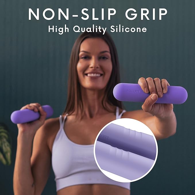Polyfit Dumbbell Weight Bars for Women - Set of 2 (3.3 LB | 6.5 LB Pair) - Dumbbell Set for