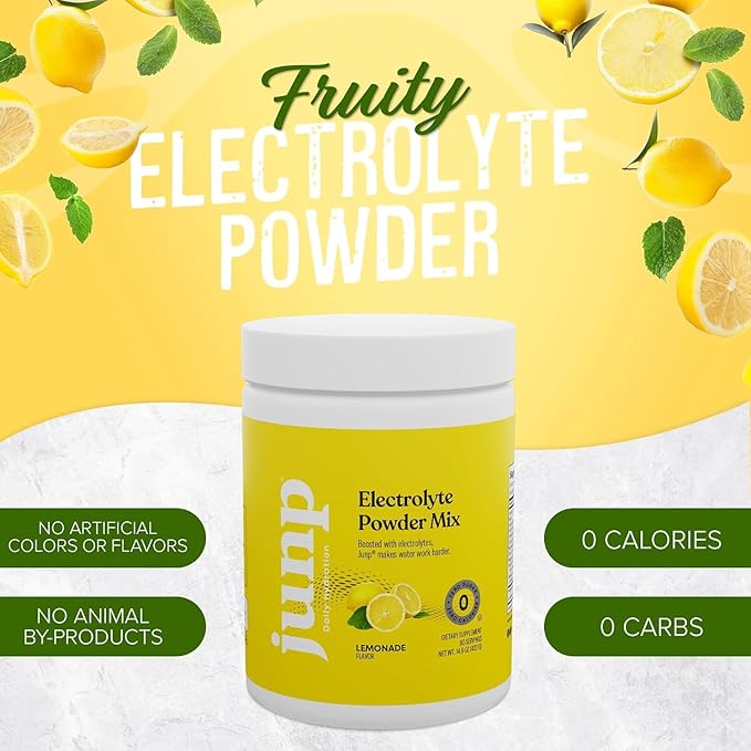 JUNP Electrolytes Powder No Sugar No Carbs – Fresh Squeezed Lemonade Drink Mix - Potassium & Salt