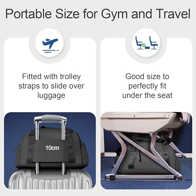 Small Gym Bag 14 inch for Women & Men Mini Gym Duffel Bag with Wet Compartment Waterproof Travel