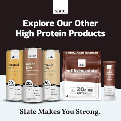 Slate Milk - High Protein Iced Coffee - Sweet Cream Latte - 175mg Caffeine, Lactose Free Energy