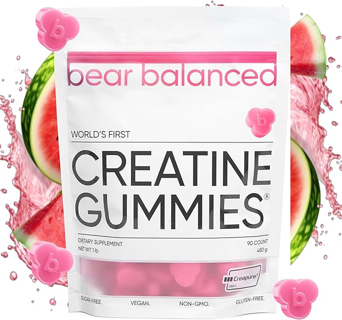 Creatine Gummies for Men & Women - Creapure® Creatine Monohydrate, L-Theanine, L-Tyrosine & B12 for