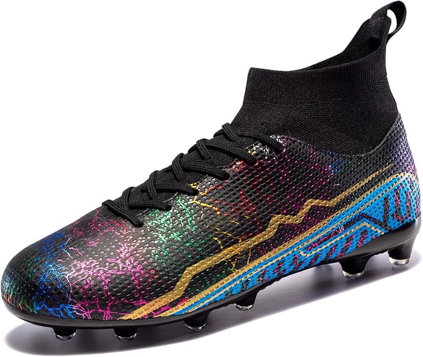 Soccer Cleats Mens Football Cleats Professional Soccer Shoes High-Tops Non-Slip Spikes for Big Boys