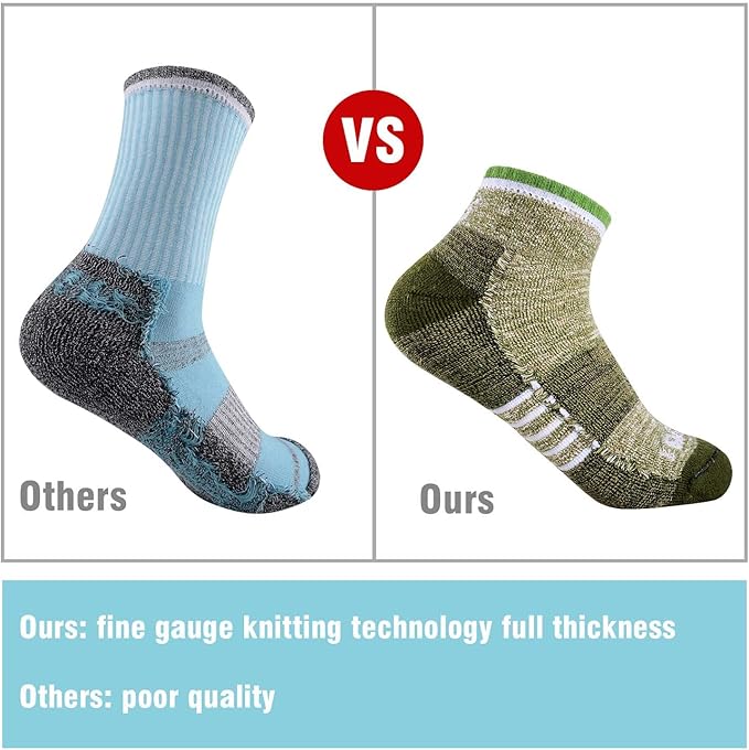 FEIDEER Hiking Walking Socks For Women, Multi-pack Outdoor Recreation Socks Moisture Wicking Crew