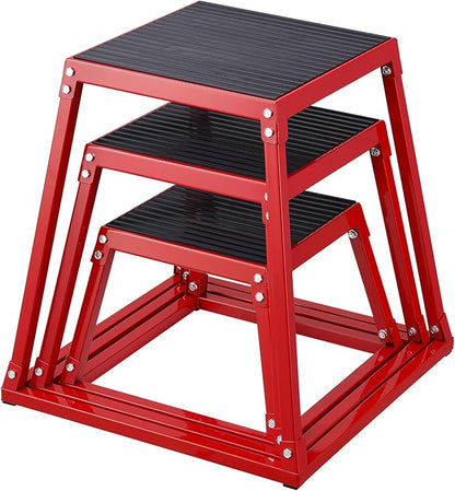 VEVOR Plyometric Jump Box, 18 Inch Plyo Box, Steel Plyometric Platform and Jumping Agility Box