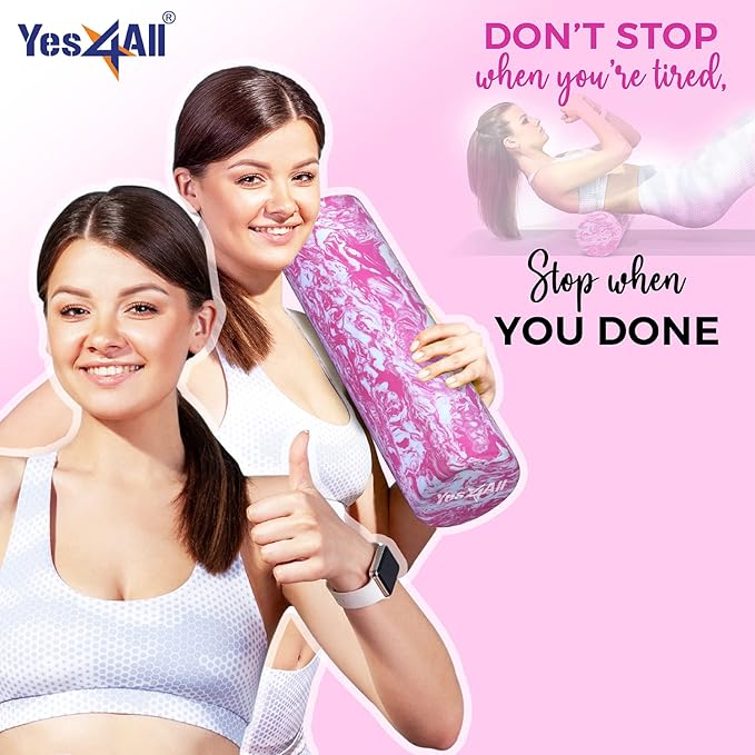 Yes4All EVA Firm Foam Roller for Back - Round Back Roller for Exercise, Yoga & Pilates 12/18/24/36