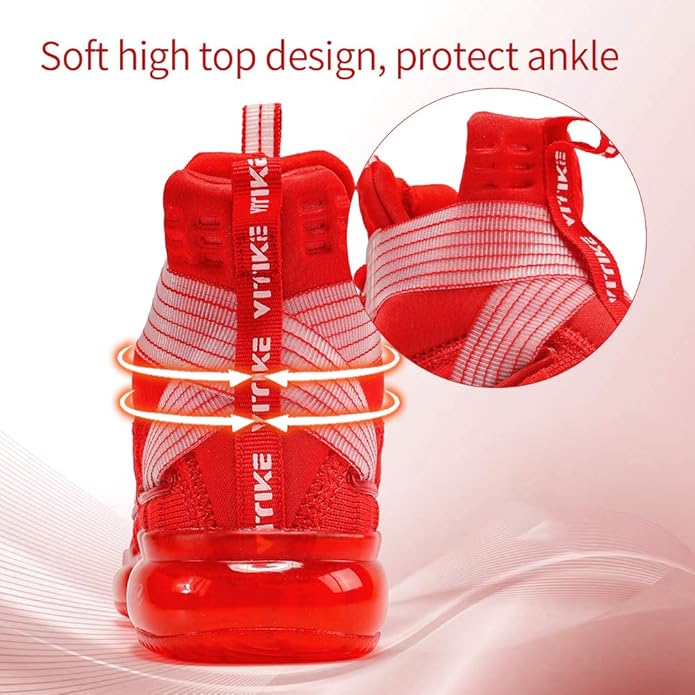JMFCHI Kids Basketball Shoes High-top Sports Shoes Sneakers Durable Lace-up Non-Slip Running Shoes