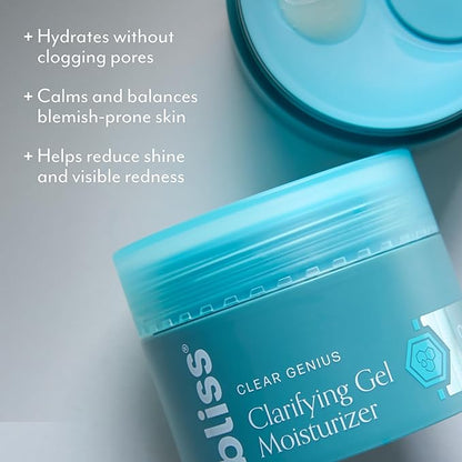 Bliss Clear Genius Clarifying Gel Moisturizer with CLARITY 5 Complex | Salicylic Acid, Niacinamide