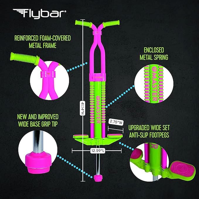 Flybar Master Pogo Stick for Kids Ages 9+, 80–160 lbs – Easy Grip Handles – Active Exercise Toy for