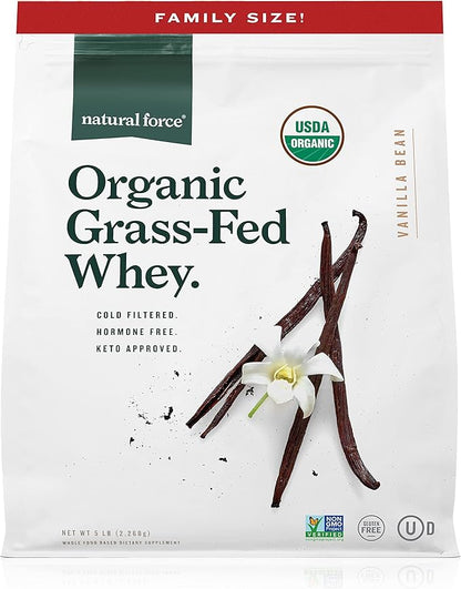 Natural Force Grass Fed Organic Whey Protein Powder ??Non GMO Verified, Humane Certified & Lab