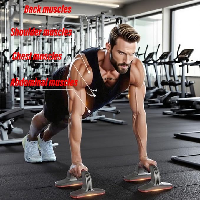 Push Up Bar Detachable Portable Lightweight Pushup Handles with Non-Slip Base & Ergonomic Grips for