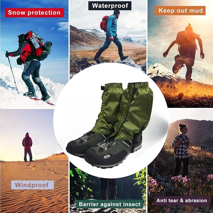 Waterproof Gaiters,Hiking Gaiters,Lightweight Adjustable Leg Gaiters for Men Women,Available in All