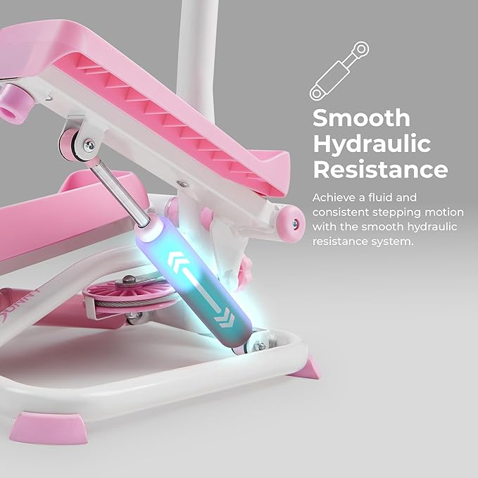 Sunny Health & Fitness Total Body 2-in-1 Smart Stepper Machine for Home with Handlebar and