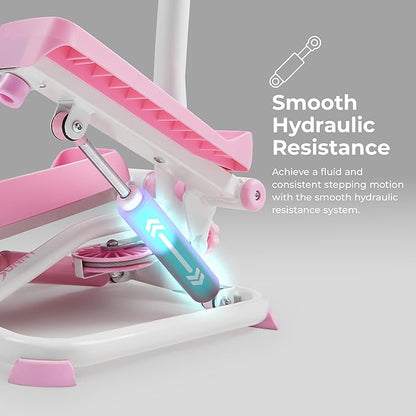 Sunny Health & Fitness Total Body 2-in-1 Smart Stepper Machine for Home with Handlebar and