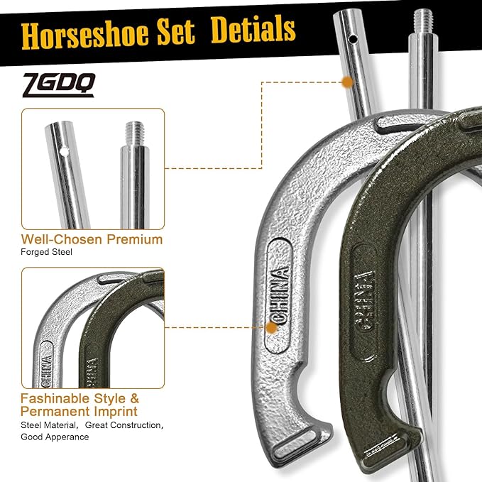 Horseshoe Outside Game,Sports Horseshoes Sets,Horse Shoe Game Kit,Steel Horseshoe Game